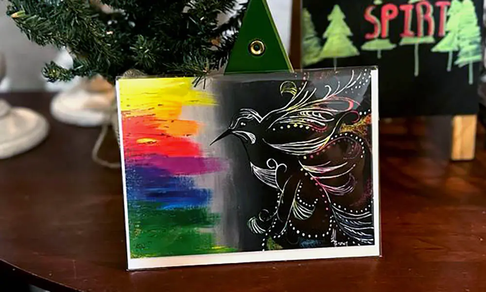 Beautiful Painted Card of Hummingbird from Mackenzie Brown
